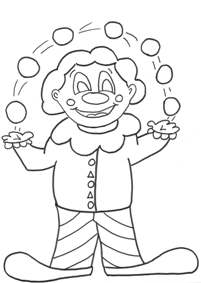 juggling clown coloring page